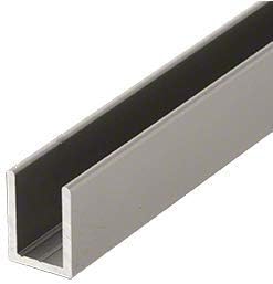 Brixwell SDCD38SN-CCP48 Satin Nickel 3/8" Fixed Panel Shower Door Deep U-Channel