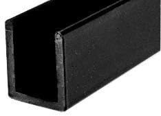 Brixwell SDCD38BL-CCP23-XCP50 Black 3/8" Fixed Panel Shower Door Deep U-Channel