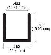 Brixwell SDCD38SB-XCP10 Satin Brass 3/8" Fixed Panel Shower Door Deep U-Channel