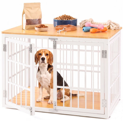 Sturdy Dog Crate Furniture, Heavy Duty Kennel For Large & Medium Dogs, Indoor Use