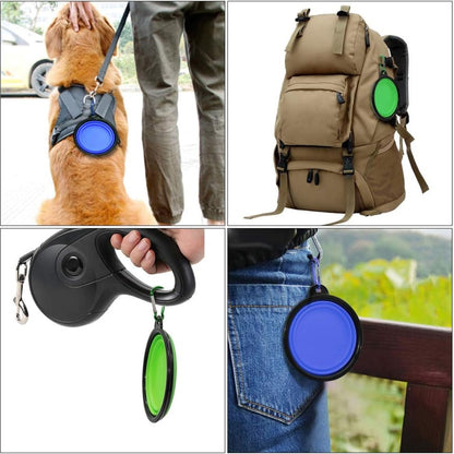 Dog Bowl Pet Collapsible Bowls, 2 Pack For Cats Dogs, Portable Pet Feeding Watering Dish For Walking Parking Traveling With 2 Carabiners