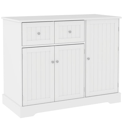 Cat Litter Box Enclosure with Drawers, Storage, Anti-tip Kit, 39" x 18" x 31.5", White