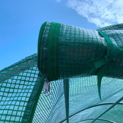 Outsunny 15x 7x 6.5 Walk-in Tunnel Hoop Greenhouse, Green House With Polyethylene PE Cover, Steel Frame, Roll-Up Zipper Door & Windows For Flowers, Vegetables, Tropical Plants, Green