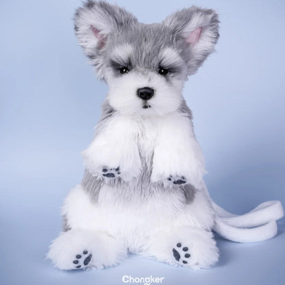 Schnauzer Backpack – Plush Dog Bag for Puppy Lovers & Kids