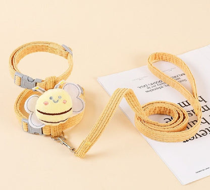Small Cat Harness Wing Shaped Decorative Walking Vest Traction Rope Set