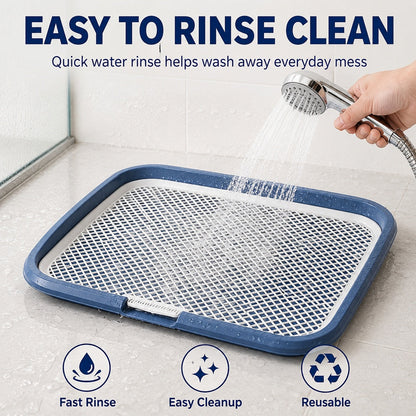 Dog Potty Tray With Removable Grating, Leak-Proof Indoor Dog Toilet For Puppy Training