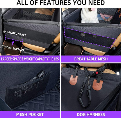 Hard Bottom Dog Cat Car Seat For Large&Medium Pet Booster Back Seat Extender
