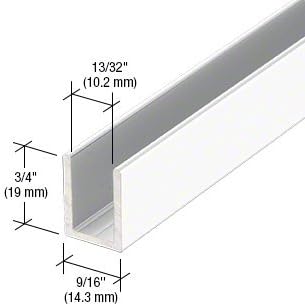Brixwell SDCD38W-CCP72 White 3/8" Fixed Panel Shower Door Deep U-Channel