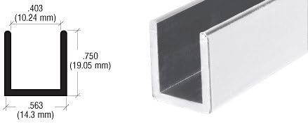 Brixwell SDCD38BA-CCP36-XCP25 Brite Anodized 3/8" Fixed Panel Shower Door Deep
