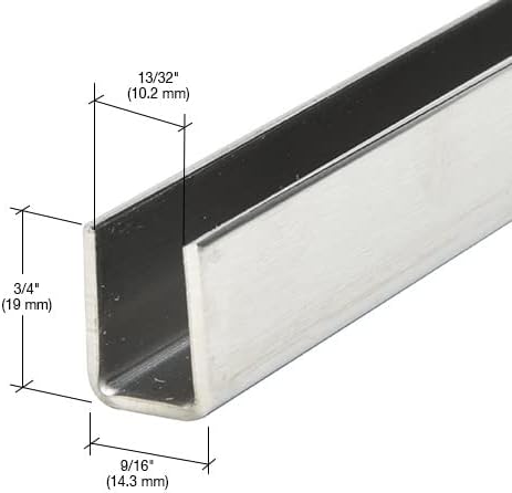 Brixwell SDCD38BS-CCP18-XCP25 Brushed Stainless 3/8" Fixed Panel Shower Door