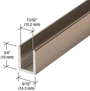 Brixwell SDCD38BBRZ-CCP12-XCP25 Brushed Bronze 3/8" Fixed Panel Shower Door