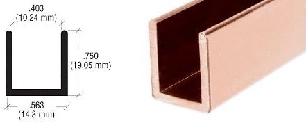 Brixwell SDCD38PC0-CCP12 Polished Copper 3/8" Fixed Panel Shower Door Deep