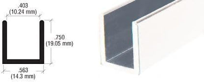 Brixwell SDCD38W-CCP72 White 3/8" Fixed Panel Shower Door Deep U-Channel