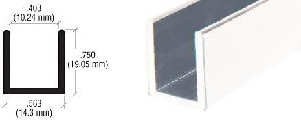 Brixwell SDCD38W-CCP72-XCP5 White 3/8" Fixed Panel Shower Door Deep U-Channel