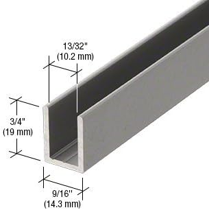 Brixwell SDCD38AB-CCP36-XCP50 Brushed Anodized 3/8" Fixed Panel Shower Door