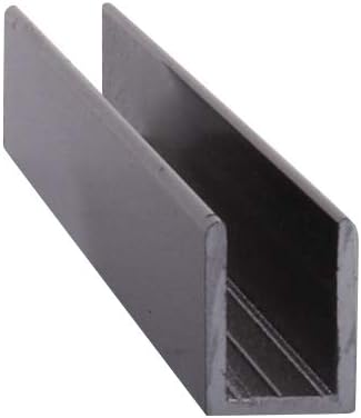 Brixwell SDCD38BL-CCP48-XCP25 Black 3/8" Fixed Panel Shower Door Deep U-Channel
