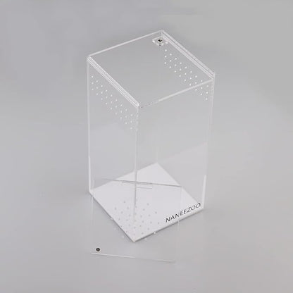 NANEEZOO Magnetic Acrylic Reptile Terrarium Enclosure, Reptile Insect Breeding Box for Small Reptiles, Invertebrates, Mantis, Spider, Cricket, Tarantula
