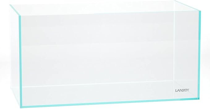 LANDEN 90P 44 Gallon Rimless Low Iron Aquarium Tank, W35.4 x D17.7 × H17.7in (90cm x 45cm x 45cm) 10mm Thickness with Black Nano Foam Leveling mat Included