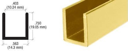 Brixwell SDCD38BGA-CCP72-XCP50 Brite Gold Anodized 3/8" Fixed Panel Shower Door