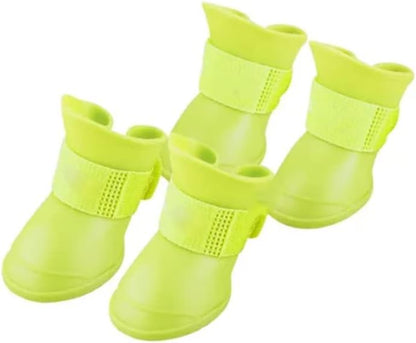 Estink 4Pcs Silicone Dog Boots, All Weather Non Slip Dog Boots Shoes for Hot Pavement, Snow, Mud, and Rain (M)
