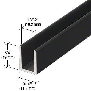 Brixwell SDCD38MBL-CCP36-XCP10 Matte Black 3/8" Fixed Panel Shower Door Deep
