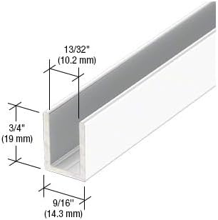 Brixwell SDCD38W-CCP72-XCP10 White 3/8" Fixed Panel Shower Door Deep U-Channel