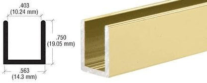 Brixwell SDCD38SB-XCP10 Satin Brass 3/8" Fixed Panel Shower Door Deep U-Channel