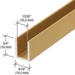 Brixwell SDCD38SB-CCP36-XCP5 Satin Brass 3/8" Fixed Panel Shower Door Deep