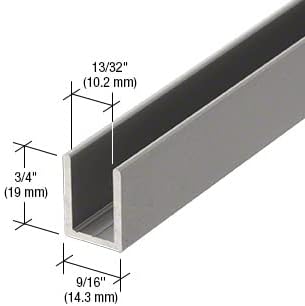 Brixwell SDCD38AB-CCP36-XCP25 Brushed Anodized 3/8" Fixed Panel Shower Door
