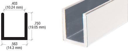 Brixwell SDCD38A-CCP36-XCP50 Satin Anodized 3/8" Fixed Panel Shower Door Deep