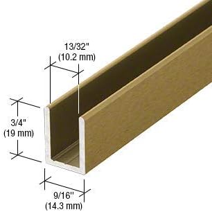 Brixwell SDCD38ABRS-CCP23-XCP10 Antique Brass 3/8" Fixed Panel Shower Door Deep