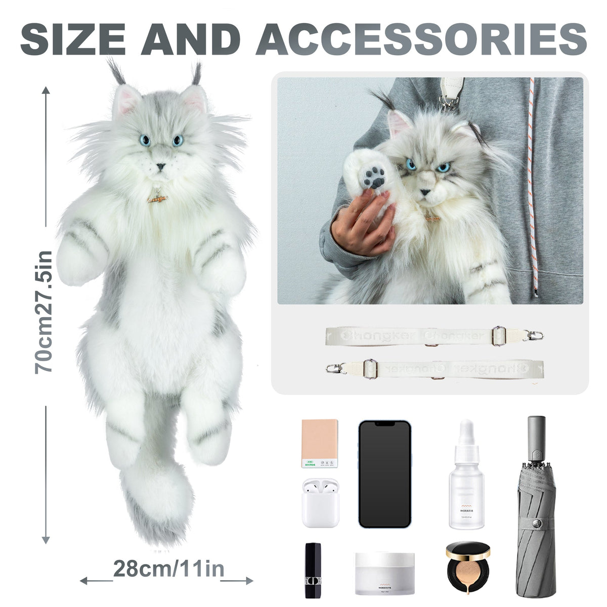 Silver Maine Coon Backpack-Majestic and Purrfect Companion