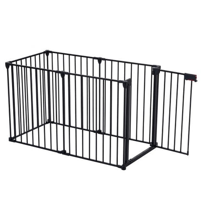 150 Adjustable Safety Gate 6 Panels Play Yard Metal Doorways Fireplace Fence Christmas Tree Fence Gate For House Stairs Gate Prohibited Area Fence