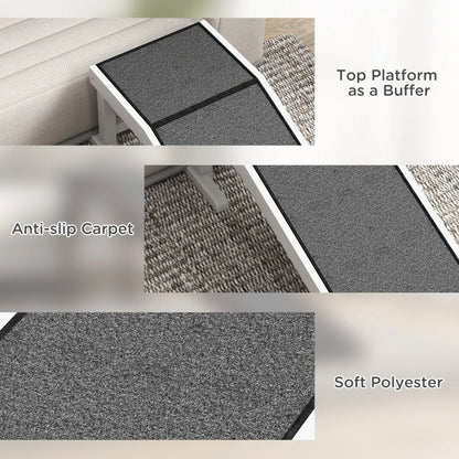 PawHut  Pet Ramp For Dogs & Cats With Non-Slip Carpet, White