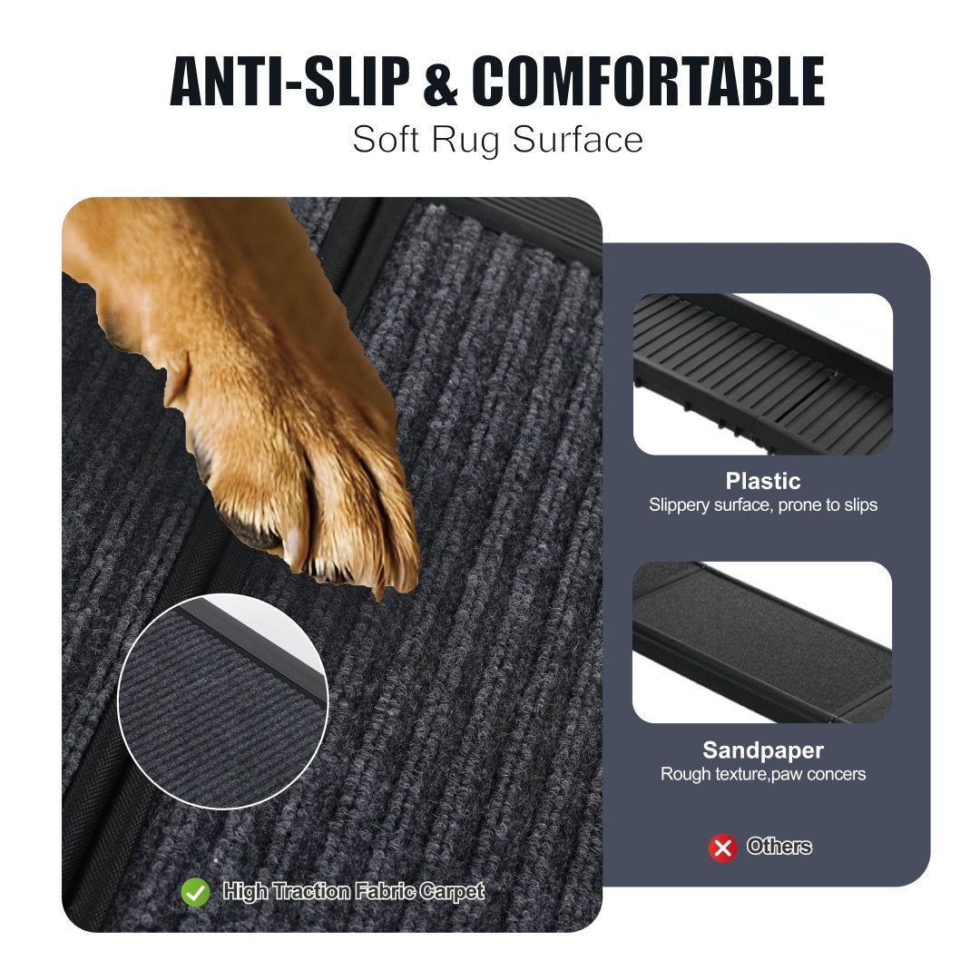 Dog Ramp For Car 71 Long & 19.3 Wide Portable Dog Ramps For Large Dogs With Non-Slip Rug Surface Dog Car Ramp For SUV Car & Truck, Folding Dog Ramp Up To 250LBS
