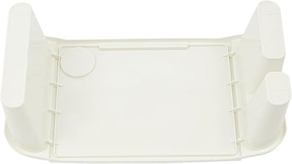 12-Pack Kids Lap Desks, Plastic Lap Tray with Rounded Edges, Stackable Kindergarten Children's Tray with Side Pockets, Portable Bed Table for Reading Dining, Preschool Daycare Home, No Assembly, White