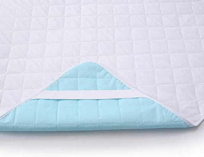 Full 54"x75" Waterproof Pad with Straps, Incontinence Mattress Protector | KANECH Washable Pee Pad for Bed, Adults, Overnight Bed Protector, Waterproof Mattress Pad, Hold 12 Cups, Fits 5-20" Mattress