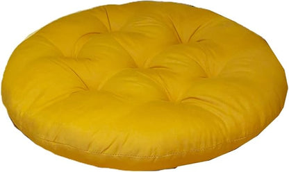 16 Inch Round Chair Seat Pad Thick Tatami Plaid Style Comfortable Floor Seat Cushion Soft Chair Mat for Office Bedroom Living Room Kitchen, Ginger