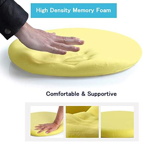 Sigmat Memory Foam Seat Cushion Anti-Slip Soft Round Chair Pad 16 Inch Velvet Black