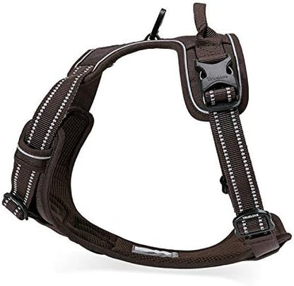 TRUE LOVE Adjustable No-Pull Dog Harness Reflective Pup Vest Harnesses Comfortable Control Brilliant Colors Truelove TLH5651(Brown,L)