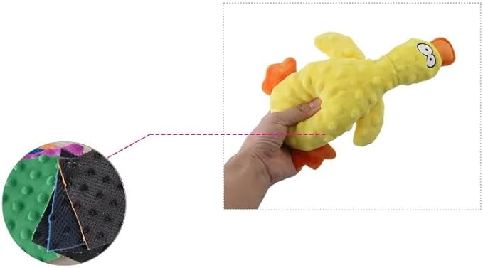 Squeaky Duck Dog Toy for Small, Medium and Large Dogs, Durable Interactive Dog Toys to Keep Them Busy, Soft Crinkle Plush Puppy Chew Toys Teething and Boredom (Mr. Ducky Yellow 1PC)