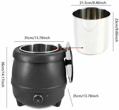 10L Commercial Electric Soup Kettle Pot Soup Maker Stainless Steel Insert Pot