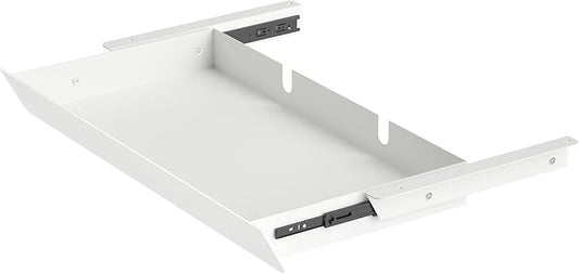 White Large Under Desk Mounted Sliding Drawer