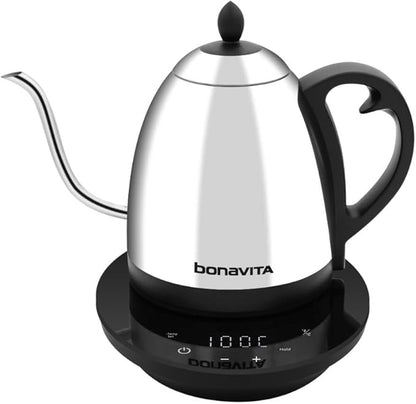 Bonavita Cosmopolitan 1.0L Gooseneck Electric Kettle, Stainless Steel Water