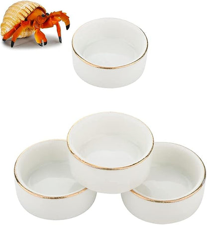 DQITJ 8 Pcs Hermit Crab Ceramic Water Bowl, Tarantula Mini Food Dish for Hermit Crab Tarantula Spider Millipede Tiny Bugs