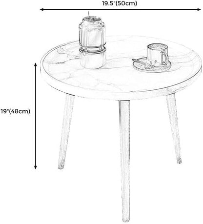 CraftThink Coffee Table, Modern Small Coffee Table with 3 Legs, Wooden Cocktail Table Farmhouse Retro Accent Center Table Side End Table for Living Room Easy Assembly, White 19" H x 19.5" L x 19.5" W