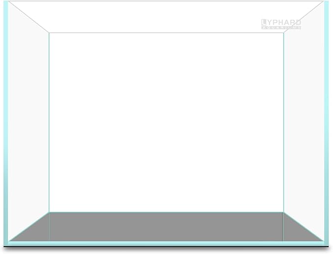 LYPHARD AQUARIUMS 15 Gallon Rimless Aquarium, Ultra Clear Glass Low Iron Rectangular Fish Tank L19.6×W13×H13.8 Inches Thickness 6mm with EVA Foam Mat Included