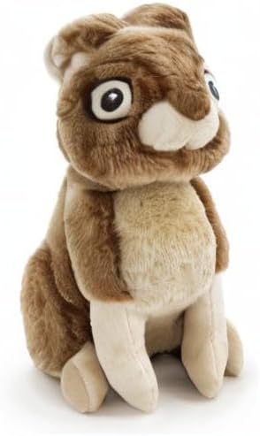 goDog Wildlife Rabbit Squeaky Plush Dog Toy with Chew Guard Technology, Durable Fabric & Squeaker for Active Play, Brown, Large