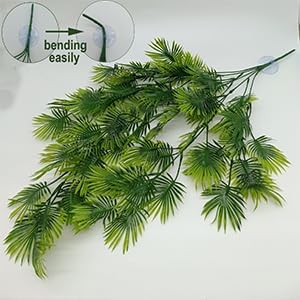 2pcs Reptile Plants for Bearded Draded Tank Accessories, Terrarium Plants Artificial Decor for Snake Cage, Fake Plant for Leopard Gecko Habitat, Lizard Chameleon Ball Pythons (Group B2)