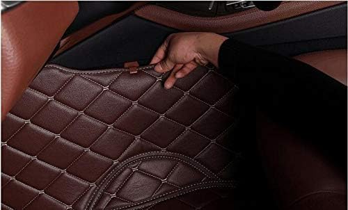Personalized Text & Image Car Mats, Custom Name or Pet Photo, Luxury Leather Full Set Floor Liners for Most Cars SUVs Trucks - Wine Red